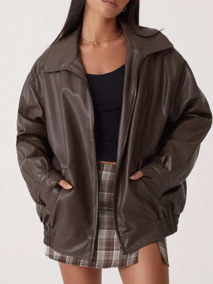 Carol - Veste en cuir oversize