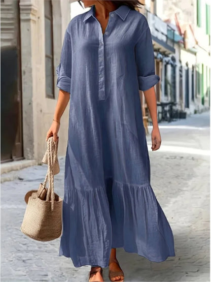 Laura - Tiered Shirt Maxi Dress
