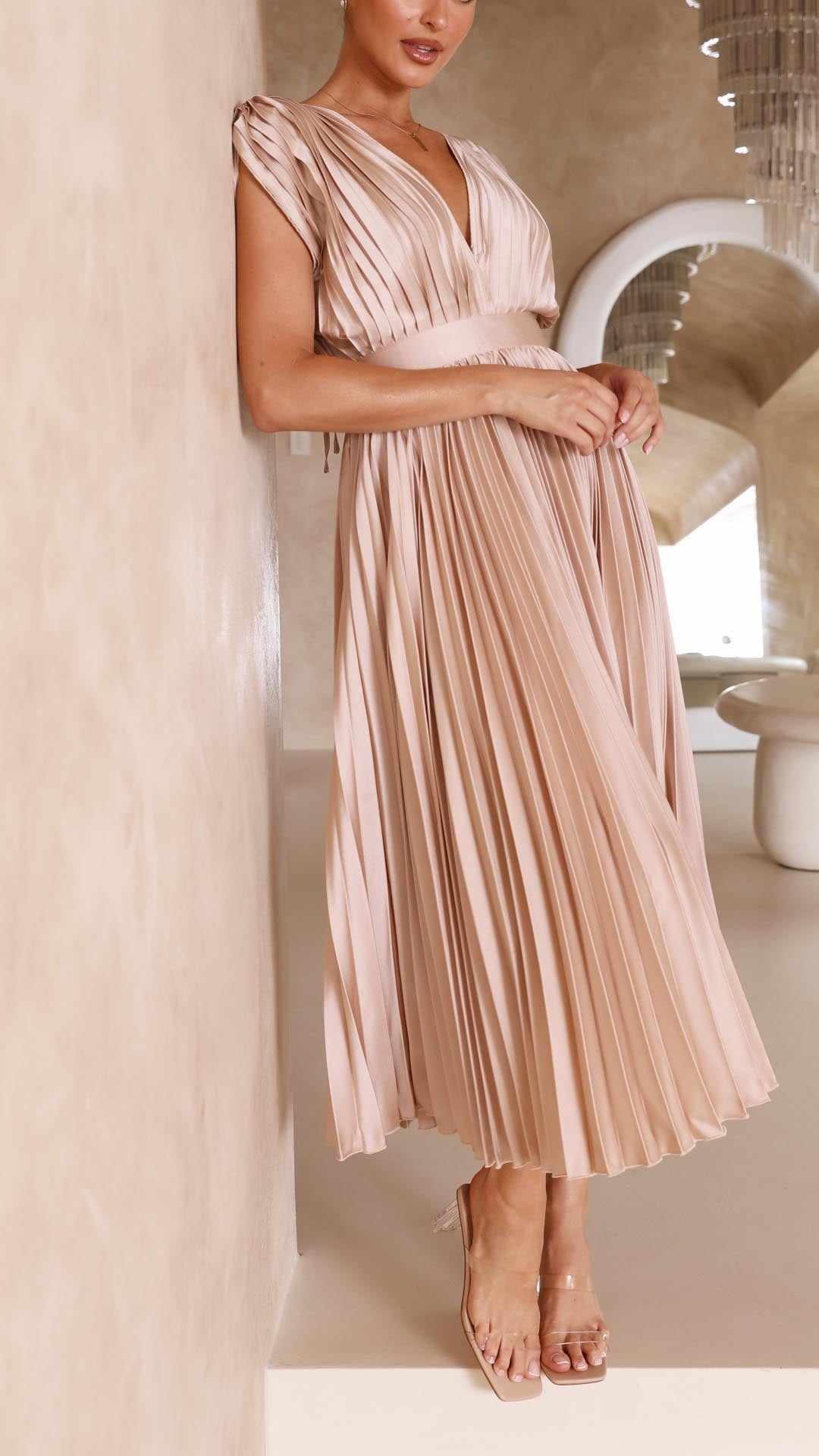 Stella - Pleated Maxi Dress