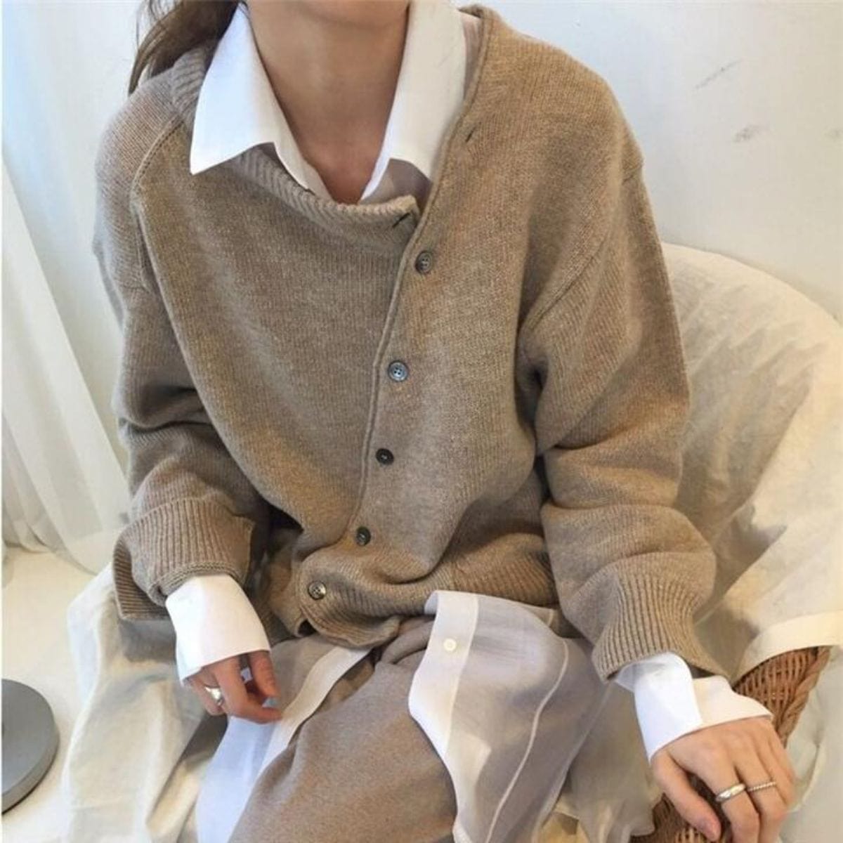 Gilet en laine à boutons Virginia -