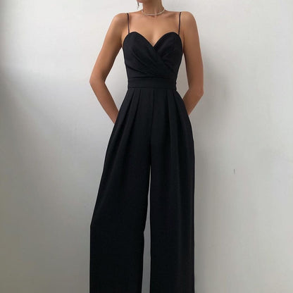 Livia - Combinaison pantalon à bretelles et jambes larges