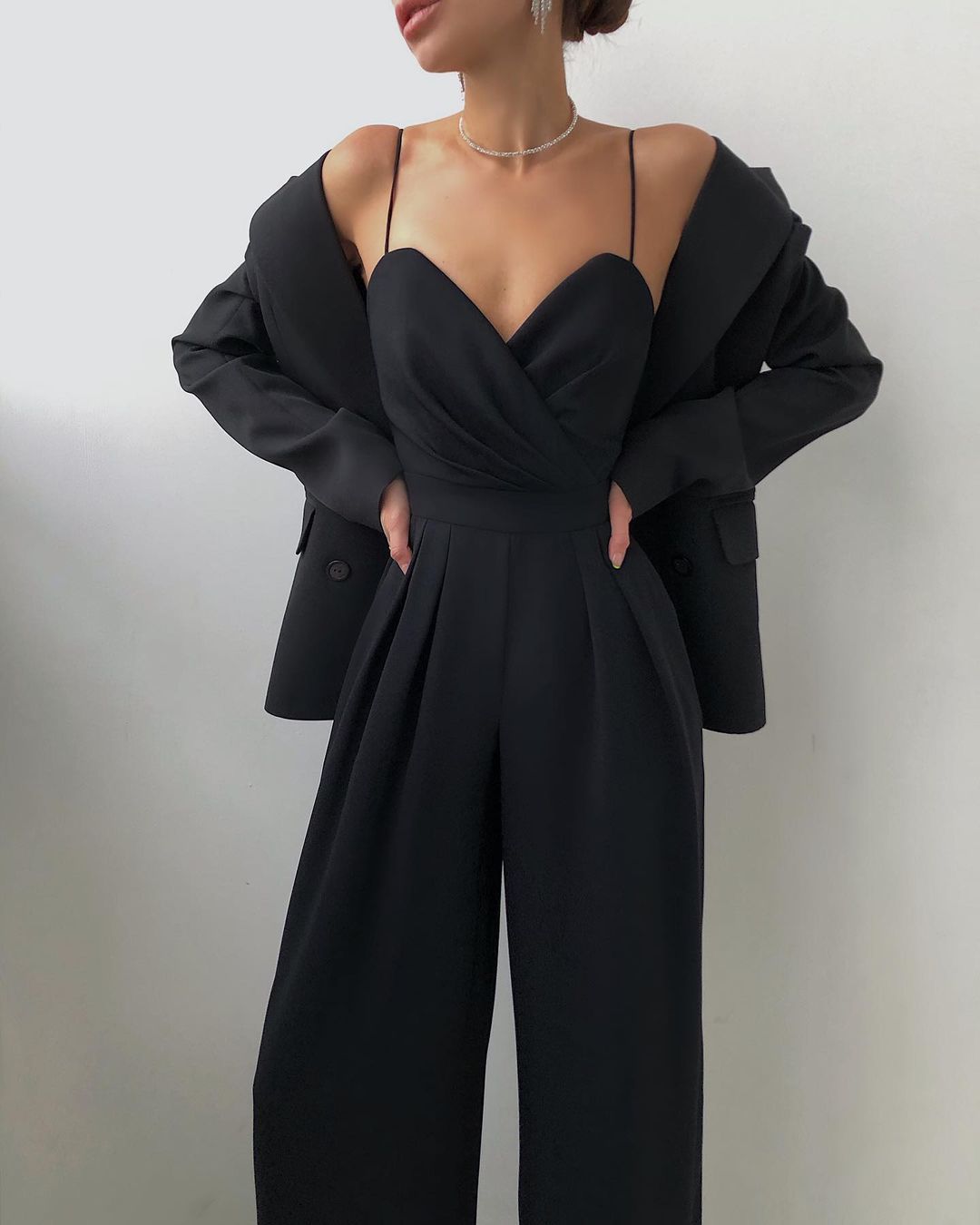 Livia - Combinaison pantalon à bretelles et jambes larges