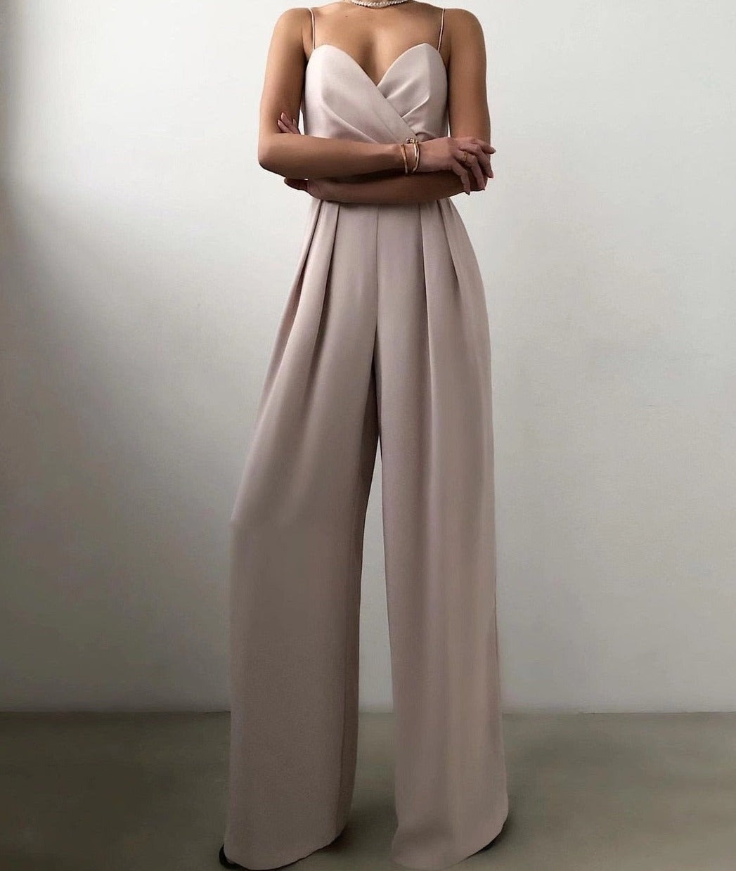 Livia - Combinaison pantalon à bretelles et jambes larges