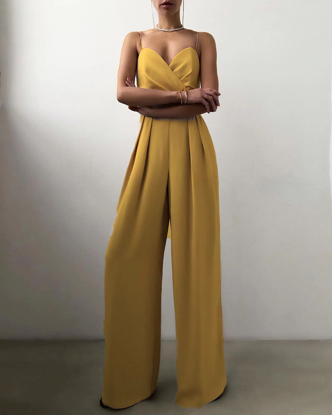 Livia - Combinaison pantalon à bretelles et jambes larges