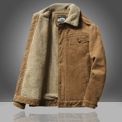 Declan - Veste en velours côtelé sherpa
