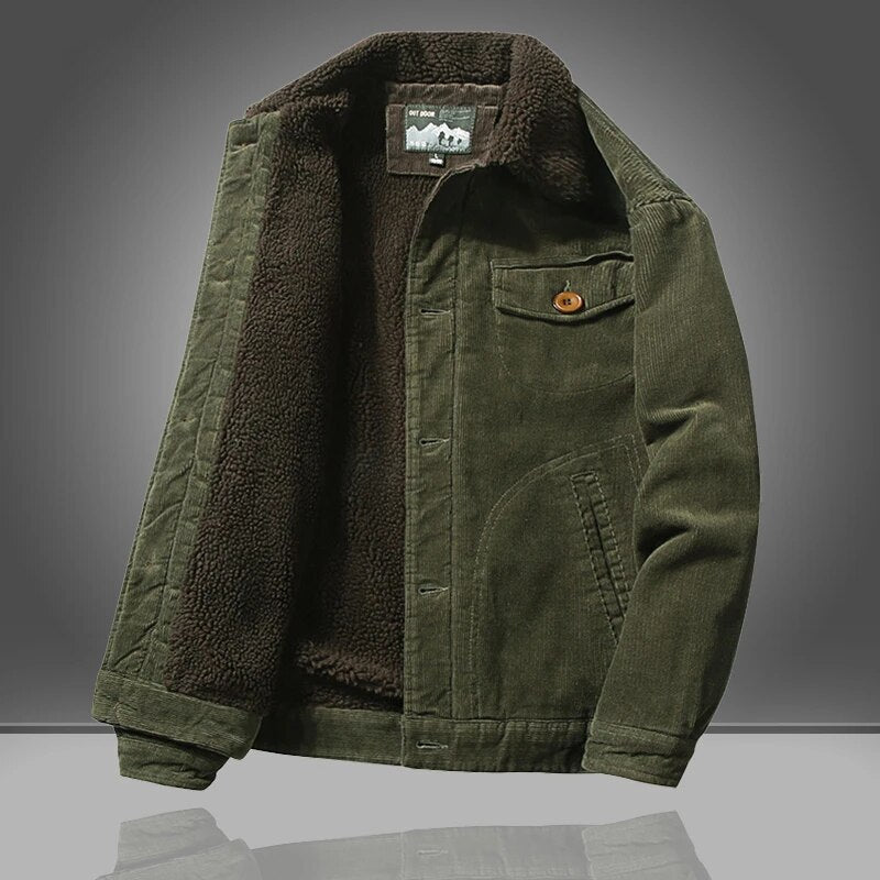 Declan - Veste en velours côtelé sherpa