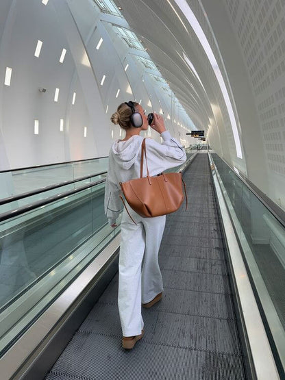 Caroline - Cabas structuré oversize en cuir