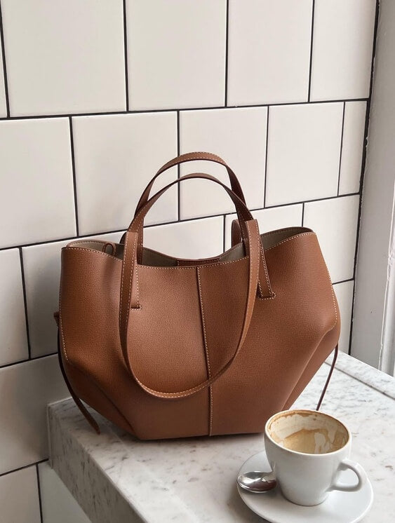 Caroline - Cabas structuré oversize en cuir