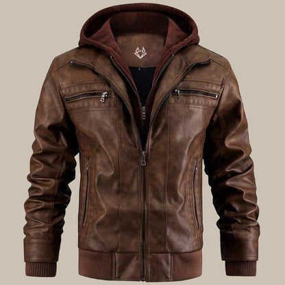 Parker - Veste à capuche en cuir végétalien