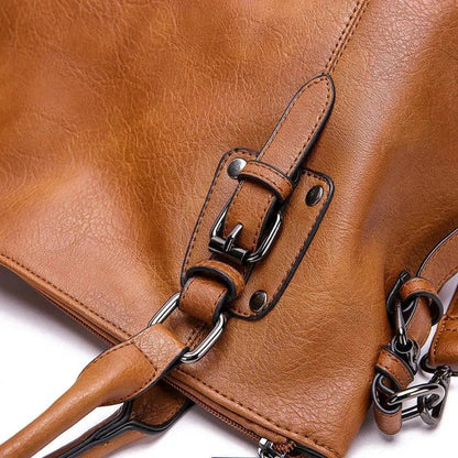 Sarah - Vegan Leather Structured Shoulder Bag