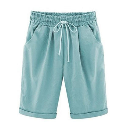 Women's Casual Loose-Fit Cotton Summer Shorts with Pockets