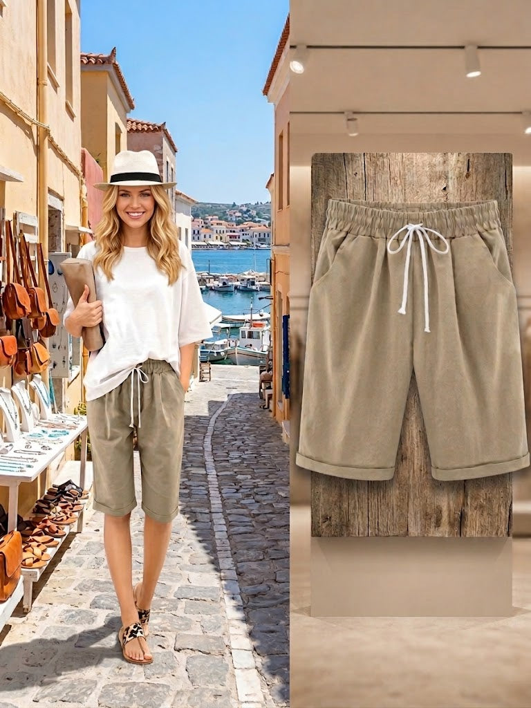 Women's Casual Loose-Fit Cotton Summer Shorts with Pockets