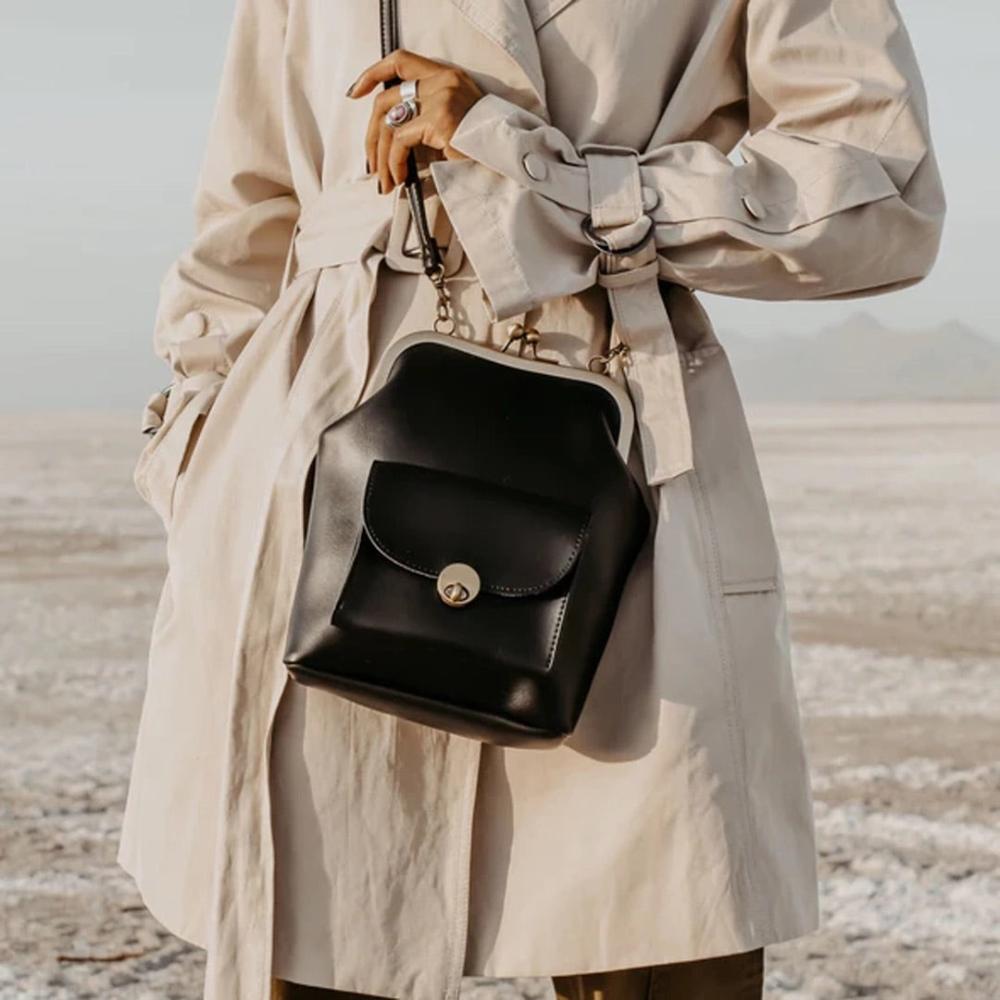 Sac à main structuré Diana en cuir végétalien