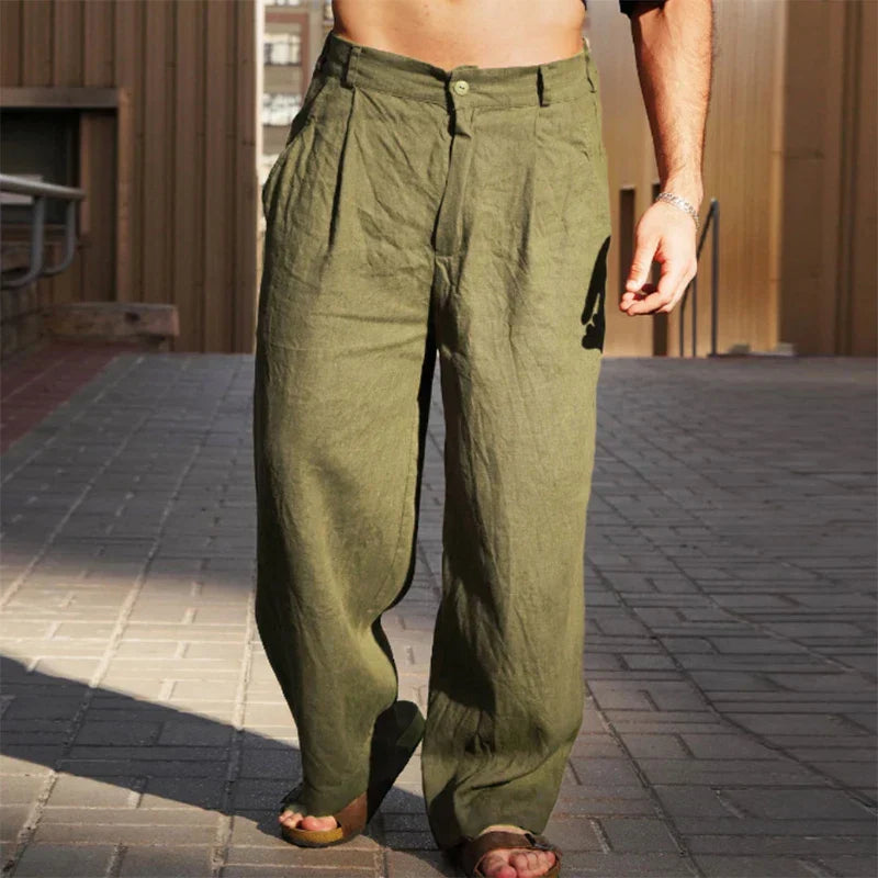 Dario Linen Wide-Leg Pants