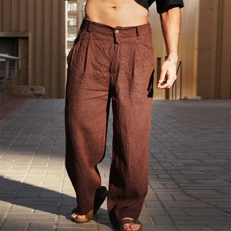 Dario Linen Wide-Leg Pants