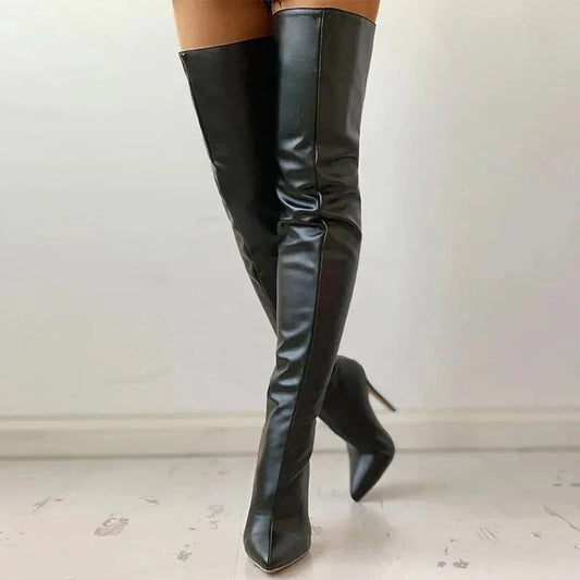 Hailey - Bottes cuissardes à talons aiguilles