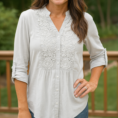 Lace - Detail Long Blouse