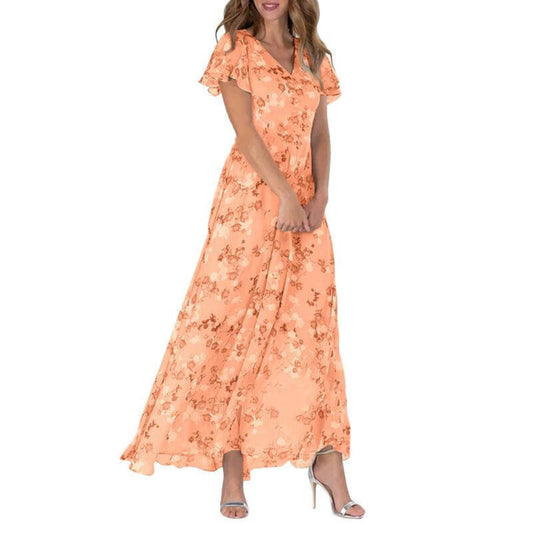 Ann - Flutter Sleeve Maxi Dress